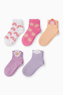 Multipack 5er - Regenbogen - Socken mit Motiv