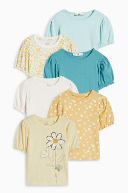 Set van 6 - bloem - T-shirt
