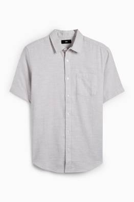 Camicia - regular fit - collo all'italiana