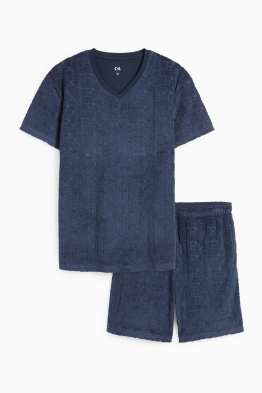 Frottee-Shorty-Pyjama - strukturiert