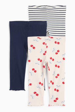 Multipack 3er - Kirschen - Leggings - gerippt