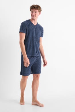Frottee-Shorty-Pyjama - strukturiert