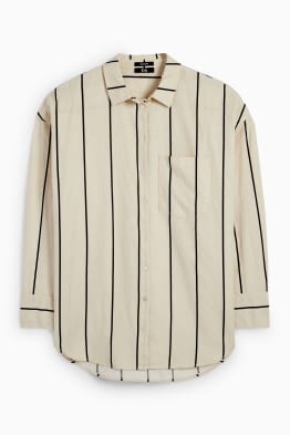 Bluse - Leinen-Mix - gestreift