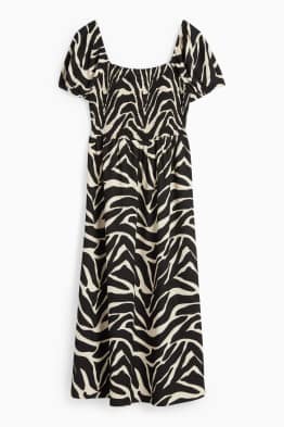 Vestido fit & flare - estampado - hilos elásticos