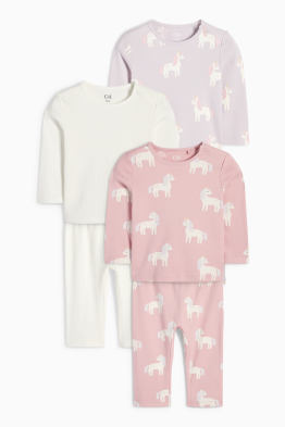 Multipack 3 buc. - unicorn - pijama bebeluși - 6 piese
