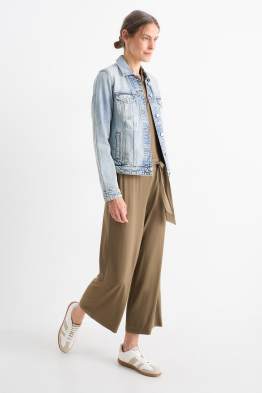 Pantalón de punto - mid waist - straight fit