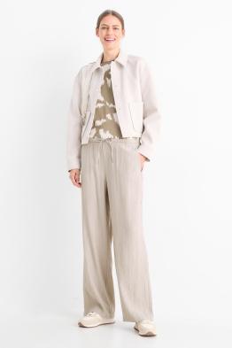 Stoffhose - Mid Waist - Wide Leg