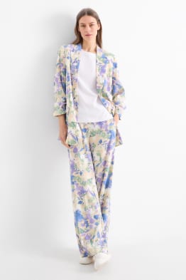 Pantalon de bureau - high waist - regular fit - à fleurs