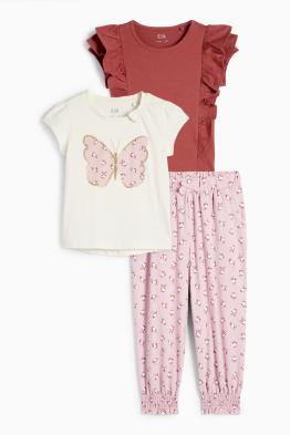 Vlinder - set - 2 T-shirts en een broek van jersey