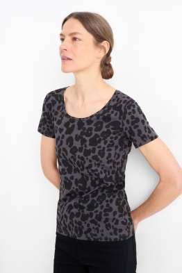Basic-T-Shirt - Leo-Print