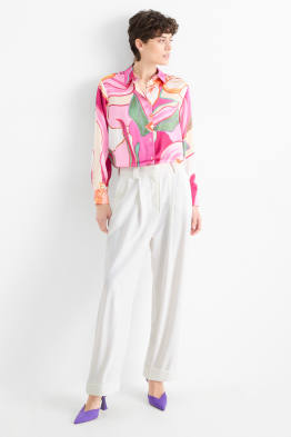 Stoffhose - High Waist - Wide Leg
