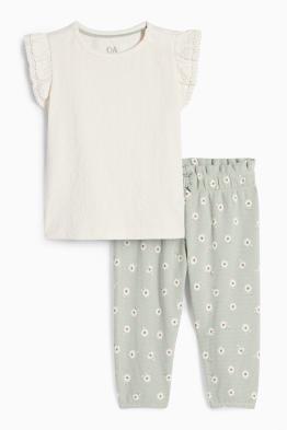 Blümchen - Baby-Outfit - 2 teilig