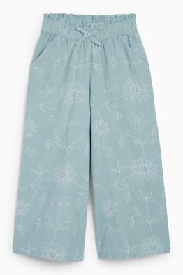 Pantalon de toile - à fleurs