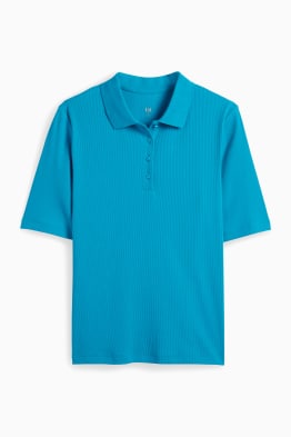 Koszulka polo basic - prążkowana