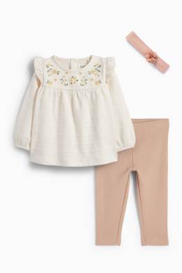 Blümchen - Baby-Outfit - 3 teilig