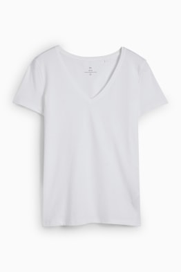 T-shirt basic con scollo a V - slim fit