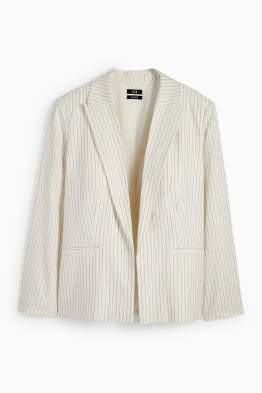 Blazer - relaxed fit - misto lino - gessato