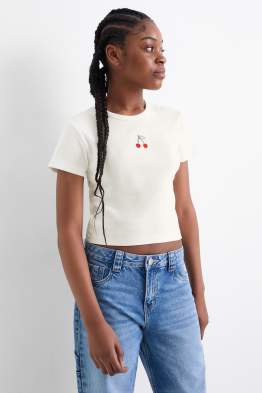 Set van 3 - kers en strikje - T-shirt