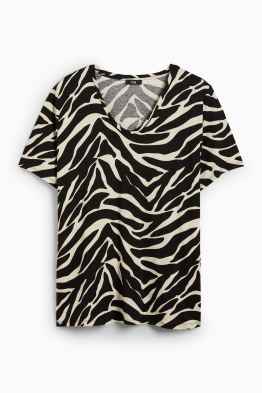 T-shirt con scollo a V - fantasia