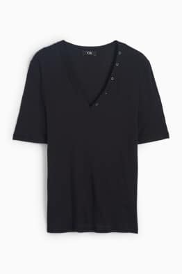 T-shirt basic con scollo a V - regular fit