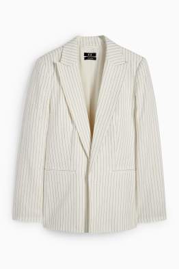 Business-blazer - relaxed fit - linnenmix - krijtstrepen