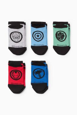 Multipack of 5 - Marvel - trainer socks with motif