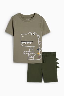 Dinozaur - set - tricou cu mânecă scurtă și pantaloni scurți - 2 piese