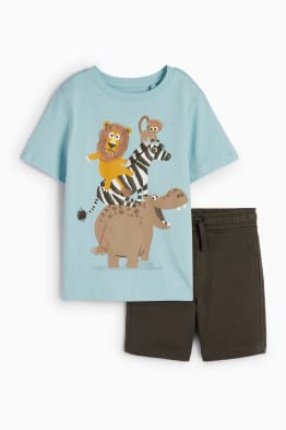 Animaux sauvages - ensemble - T-shirt et short en molleton - 2 pièces