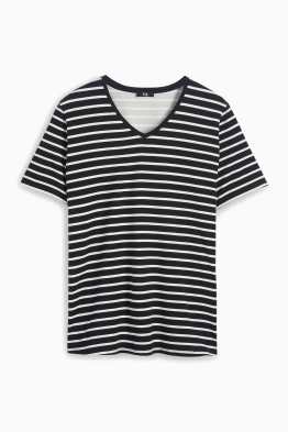 T-shirt avec encolure en V - LYCRA® - à rayures