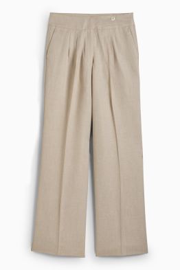 Business-broek - high waist - wide leg