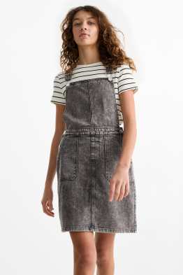 Set - T-shirt en denim overgooier - 2 delig