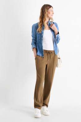 Pantalons de tela - mid waist - tapered fit