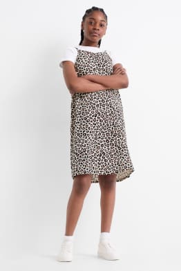 Luipaard - set - T-shirt en jurk - 2-delig