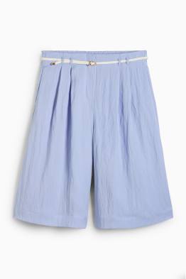 Bermudas mit Gürtel - High Waist