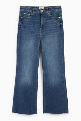 Korte flared jeans - high waist