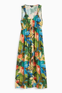 Empirekleid mit V-Ausschnitt - gemustert