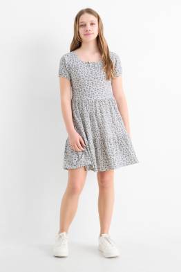 Dress - floral - textured