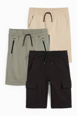 Lot de 3 - bermudas en molleton