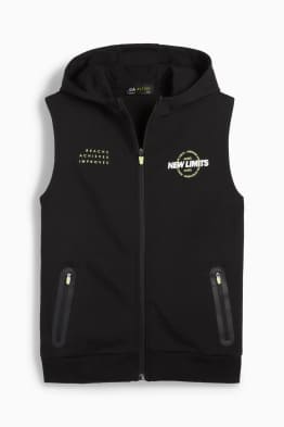 Gilet sans manches en molleton avec capuche
