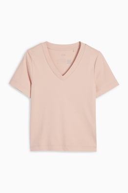Basic-T-Shirt mit V-Ausschnitt