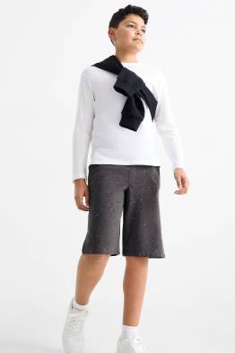 Sweat-Bermudas - gemustert