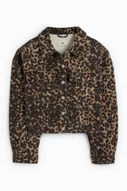 Jeansjacke - Leo-Print
