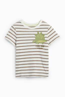 Dino - Frottee-Kurzarmshirt - gestreift