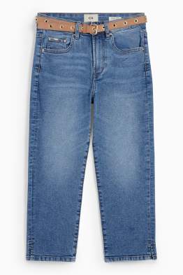 Capri jeans con cinturón - mid waist