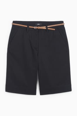 Bermudas mit Gürtel - Mid Waist