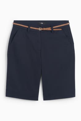 Bermudas mit Gürtel - Mid Waist