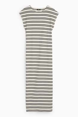 T-Shirt-Kleid - gerippt - gestreift