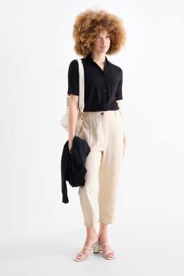 Pantalon - mid waist - tapered fit