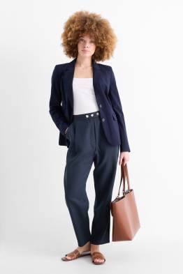 Stoffhose - High Waist - Tapered Fit - strukturiert