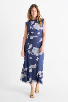 Robe en maille-filet - à fleurs